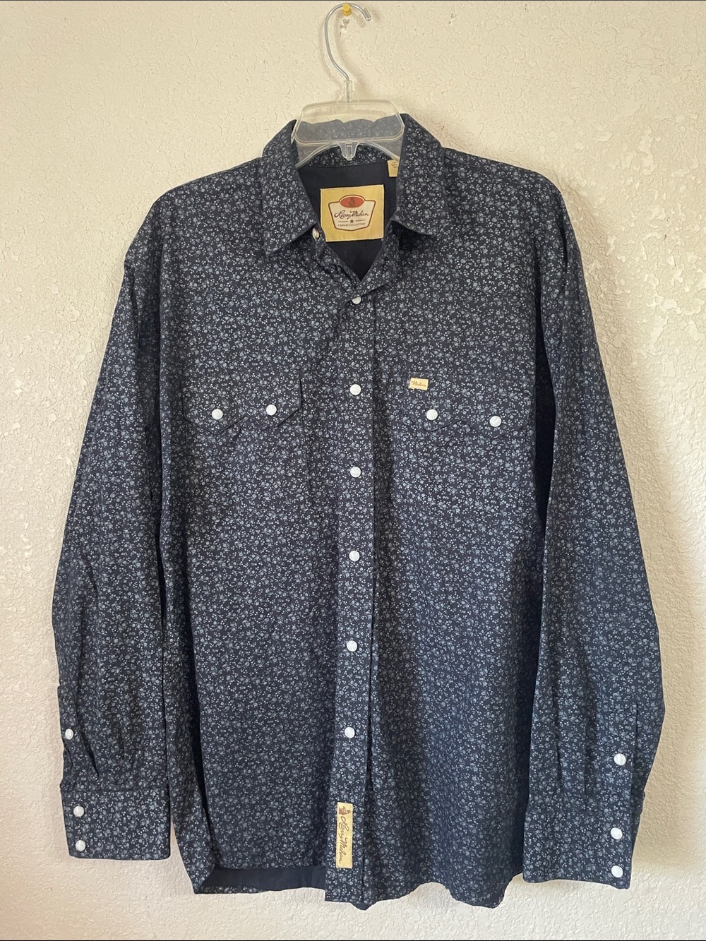 Larry Mahan Men's black western Button-Down Shirt